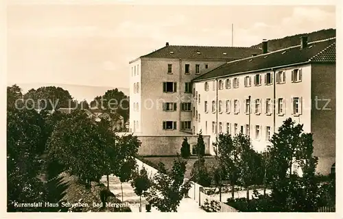 AK / Ansichtskarte Bad Mergentheim Kuranstalt Haus Schwaben Kat. Bad Mergentheim