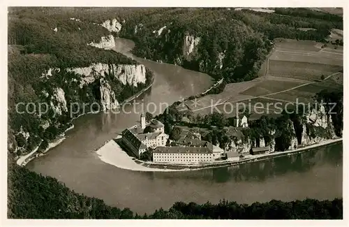 AK / Ansichtskarte Weltenburg Kelheim Kloster Weltenburg und Donaudurchbruch Fliegeraufnahme Kat. Kelheim