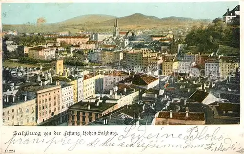 AK / Ansichtskarte Salzburg Oesterreich Stadtpanorama Blick von Festung Hohensalzburg Kat. Salzburg