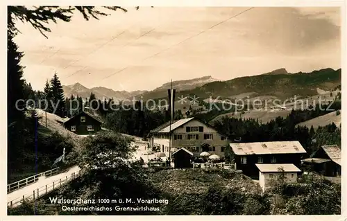 AK / Ansichtskarte Walserschanz Kleinwalsertal oesterreichisches Grenzwirtshaus Landschaftspanorama Alpen Kat. 