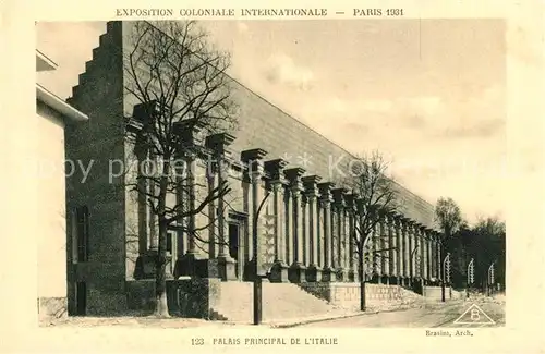 AK / Ansichtskarte Exposition Coloniale Internationale Paris 1931 Palais Principale de l Italie  Kat. Expositions
