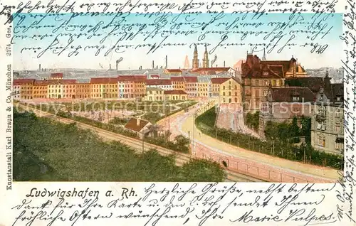 AK / Ansichtskarte Ludwigshafen Rhein Stadtpanorama Eisenbahn Kat. Ludwigshafen am Rhein