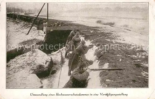 AK / Ansichtskarte Militaria Schuetzengraben Bromberg Hochwasserschutzdamm Verteidigungsstellung Winter WK1