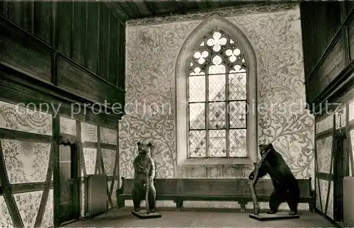 AK / Ansichtskarte Baeren Bebenhausen Tuebingen Jagdschloss Dorment Schlafsaal Kat. Tiere