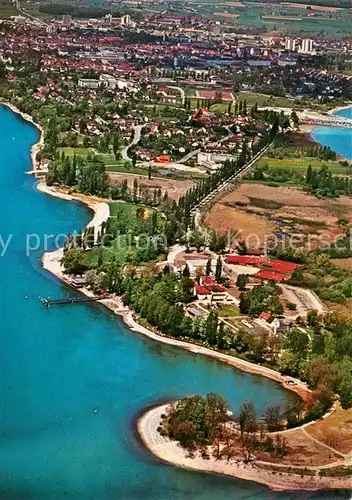 AK / Ansichtskarte Radolfzell Bodensee Fliegeraufnahme Halbinsel Mettnau Kursanatorium Kat. Radolfzell am Bodensee