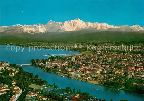 Konstanz Bodensee Fliegeraufnahme Alpen Kat. Konstanz