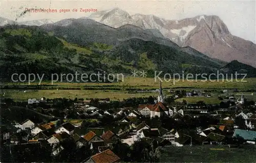 AK / Ansichtskarte Partenkirchen gegen Zugspitze Wettersteingebirge Kat. Garmisch Partenkirchen