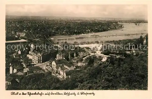 AK / Ansichtskarte Dresden Fliegeraufnahme mit Loschwitz und Blasewitz Kat. Dresden Elbe