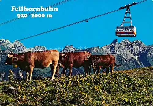 AK / Ansichtskarte Seilbahn Fellhorn Oberstdorf Birgsautal Trettach Maedelegabel  Kat. Bahnen