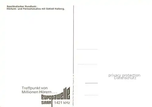 AK / Ansichtskarte Saarbruecken Saarlaendischer Rundfunk Schloss Halberg  Kat. Saarbruecken