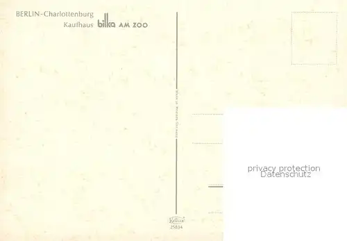 AK / Ansichtskarte Charlottenburg Kaufhaus Bilka am Zoo Kat. Berlin