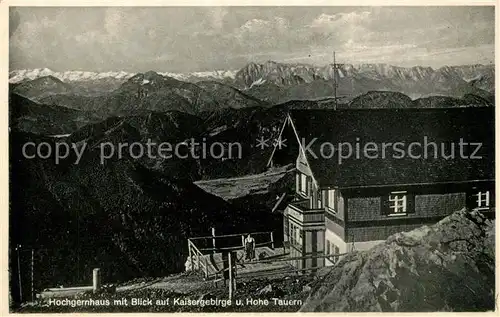 AK / Ansichtskarte Hochgernhaus mit Kaisergebirge und Hohen Tauern Kat. Marquartstein