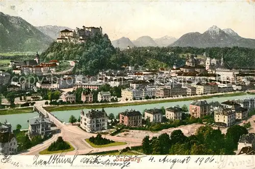 AK / Ansichtskarte Salzburg Oesterreich Panorama mit Festung Hohensalzburg Kat. Salzburg