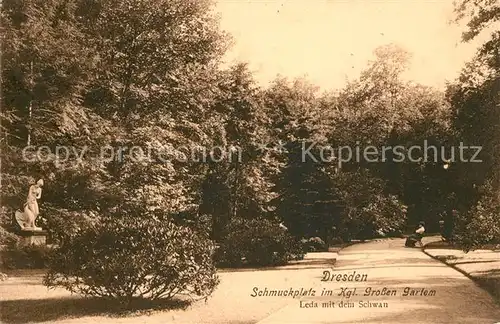 AK / Ansichtskarte Dresden Schmuckplatz im Kgl Grossen Garten Leda mit Schwan Kat. Dresden Elbe