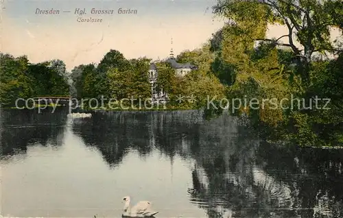 AK / Ansichtskarte Dresden Kgl Grosser Garten Carolasee Kat. Dresden Elbe