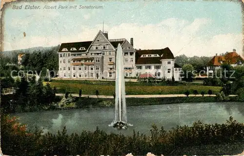 AK / Ansichtskarte Bad Elster Albert Park mit Sanatorium Kat. Bad Elster