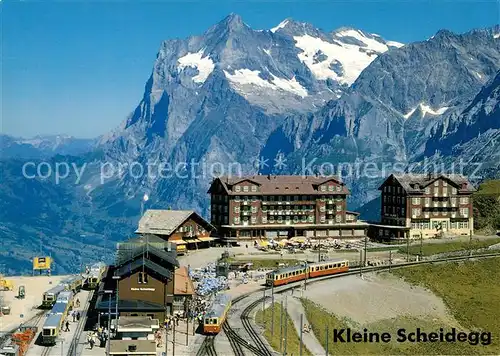 AK / Ansichtskarte Eisenbahn Kleine Scheidegg Wetterhorn  Kat. Eisenbahn