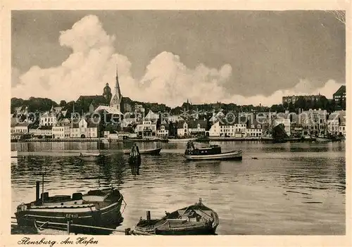 AK / Ansichtskarte Flensburg Partie am Hafen Kat. Flensburg