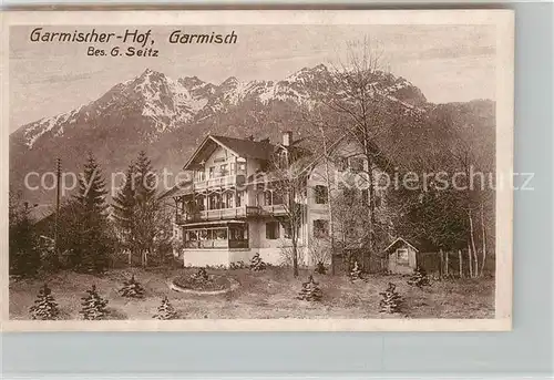 AK / Ansichtskarte Garmisch Partenkirchen Garmischer Hof Alpenblick Kat. Garmisch Partenkirchen