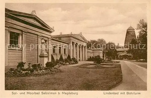 Bad Salzelmen Lindenbad mit Bohrturm Kat. Schoenebeck