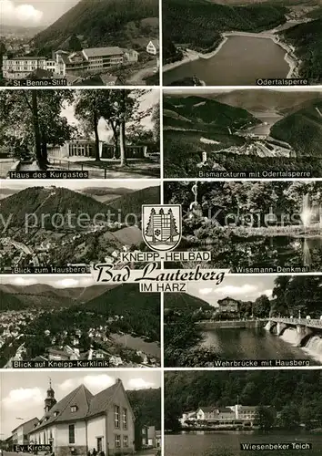 AK / Ansichtskarte Bad Lauterberg Wissmann Denkmal Evangelische Kirche St Benno Stift Kat. Bad Lauterberg im Harz