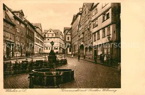 AK / Ansichtskarte Wetzlar Kornmarkt mit Goethes Wohnung Brunnen Altstadt Kat. Wetzlar