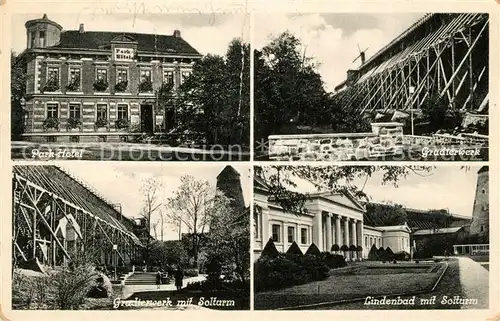 AK / Ansichtskarte Schoenebeck Salzelmen Park Hotel Gradierwerk Solturm Lindenbad Kat. Schoenebeck