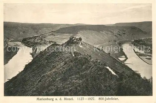 AK / Ansichtskarte Marienburg Mosel Fliegeraufnahme Klosterruine Marienburg Kat. Puenderich
