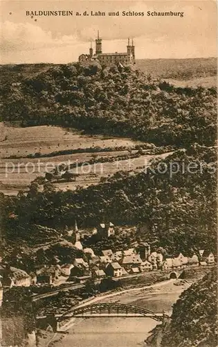 AK / Ansichtskarte Balduinstein Lahnpartie mit Schloss Schaumburg Kat. Balduinstein