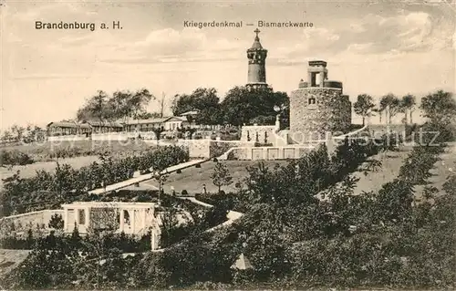 AK / Ansichtskarte Brandenburg Havel Kriegerdenkmal Bismarckwarte Kat. Brandenburg