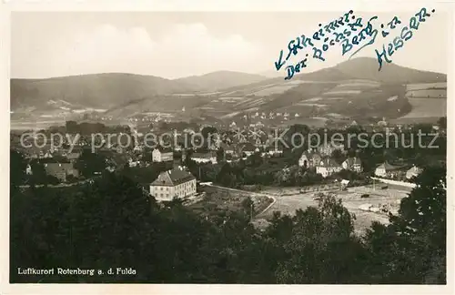 AK / Ansichtskarte Rotenburg Fulda Panorama Luftkurort Kat. Rotenburg a.d. Fulda