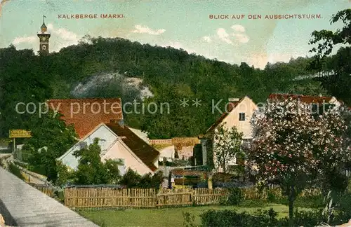 AK / Ansichtskarte Kalkberge Blick auf Aussichtsturm Baumbluete Kat. Ruedersdorf