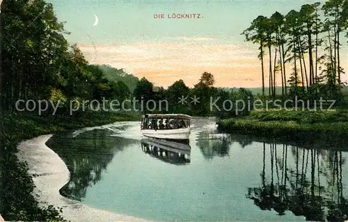 AK / Ansichtskarte Gruenheide Mark Ausflugsdampfer auf der Loecknitz Landschaftspanorama Kat. Gruenheide Mark