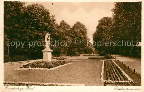 AK / Ansichtskarte Brandenburg Havel Grabenpromenade Denkmal Statue Kat. Brandenburg