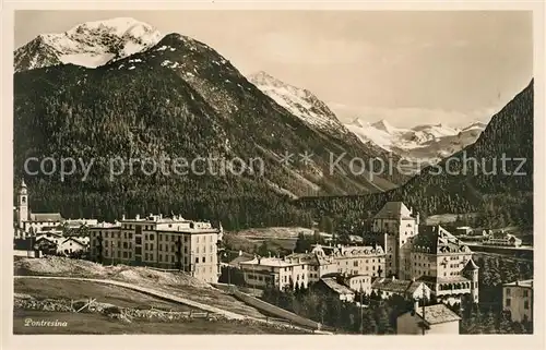 AK / Ansichtskarte Pontresina Teilansicht Wintersportplatz mit Alpenpanorama Kat. Pontresina