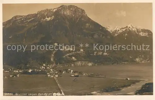 AK / Ansichtskarte Brunnen SZ Panorama Blick gegen Frohnalpstock Vierwaldstaettersee Kat. Brunnen