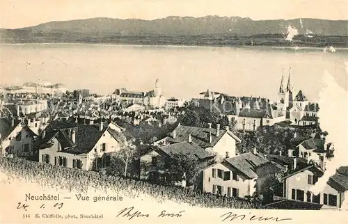 AK / Ansichtskarte Neuchatel NE Vue generale Lac de Neuchatel et les Alpes Kat. Neuchatel