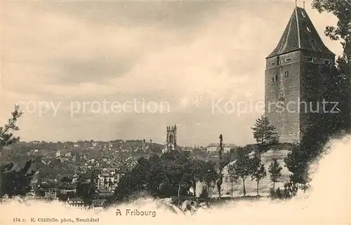 AK / Ansichtskarte Fribourg FR Turm Kat. Fribourg FR