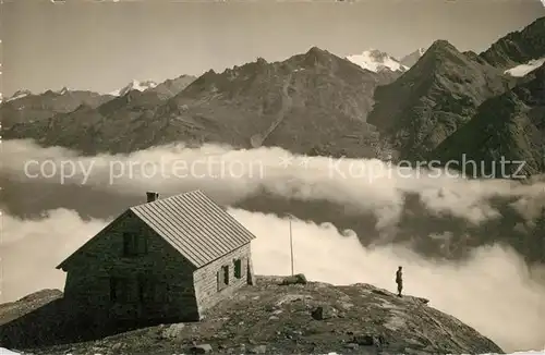 AK / Ansichtskarte Monte Leone Topalihuette Berghaus Nebelmeer Fletschhorn Gebirgspanorama Alpen Kat. Monte Leone