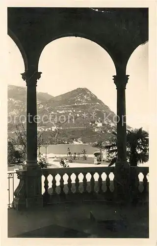 AK / Ansichtskarte Lugano Lago di Lugano Musikpavillon Blick zum Monte Bre