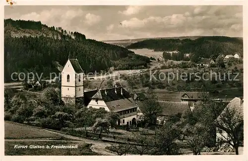 AK / Ansichtskarte Glatten Freudenstadt Panorama Kirche Kat. Glatten