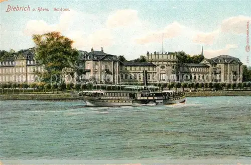 AK / Ansichtskarte Biebrich Katzenelnbogen Schloss Rheindampfer Kat. Biebrich