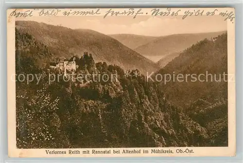 AK / Ansichtskarte Altenhof Pfarrkirchen Verlornes Reith mit Rannatal Landschaftspanorama Kat. Pfarrkirchen im Muehlkreis