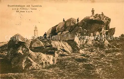 AK / Ansichtskarte Feldberg Taunus Brunhildisfelsen mit Turmblick Kat. Schmitten