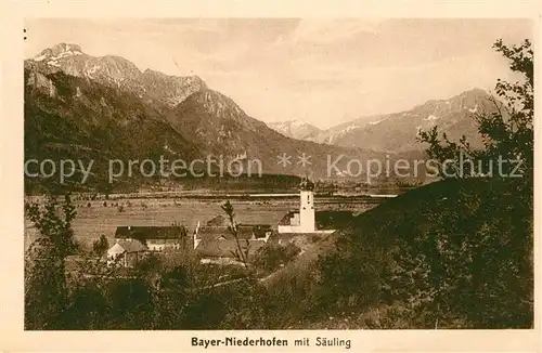 AK / Ansichtskarte Bayerniederhofen mit Saeuling Kat. Halblech