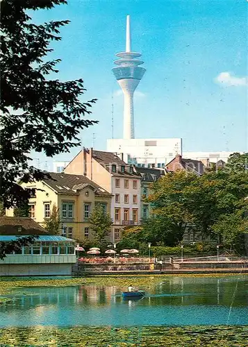 AK / Ansichtskarte Duesseldorf Schwanenspiegel Fernmeldeturm Kat. Duesseldorf