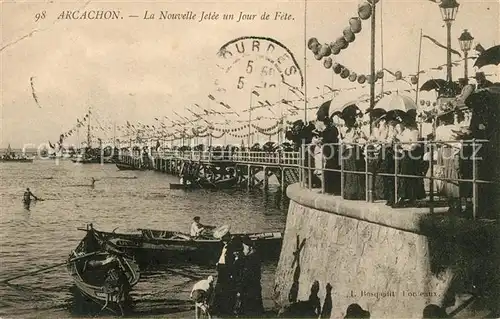 AK / Ansichtskarte Arcachon Gironde La Nouvelle Jetee un Jour de Fete Kat. Arcachon