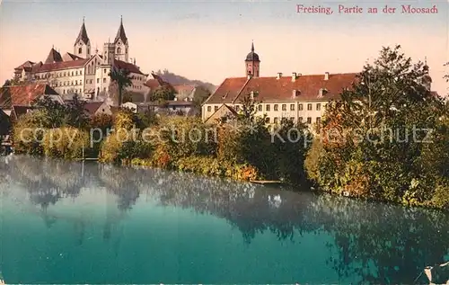 AK / Ansichtskarte Freising Oberbayern Partie an der Mosach Blick zum Domberg Kat. Freising