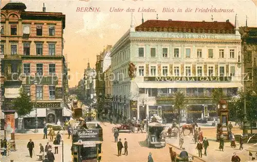 AK / Ansichtskarte Berlin Unter den Linden Blick in Friedrichstrasse Verkehr Kat. Berlin