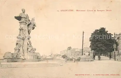 AK / Ansichtskarte Angouleme Monument Carnot et Rempart Desaix Kat. Angouleme